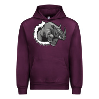 Mauve Wine Rhino Urban Hoodie - artisFamous