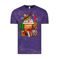 Cloud Purple Mexican Frappe With Cactus Sombrero And Maracas Vintage Tee - FaDigitalArtStudio