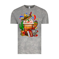 Cloud Rock Mexican Frappe With Cactus Sombrero And Maracas Vintage Tee - FaDigitalArtStudio