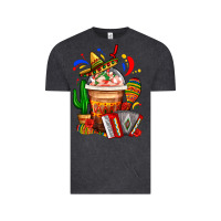 Vintage Black Mexican Frappe With Cactus Sombrero And Maracas Vintage Tee - FaDigitalArtStudio