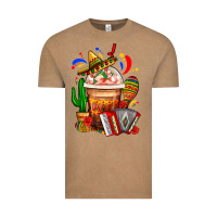 Vintage Coffee Mexican Frappe With Cactus Sombrero And Maracas Vintage Tee - FaDigitalArtStudio