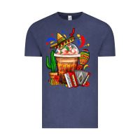 Mexican Frappe With Cactus Sombrero And Maracas Vintage Tee | Teevron