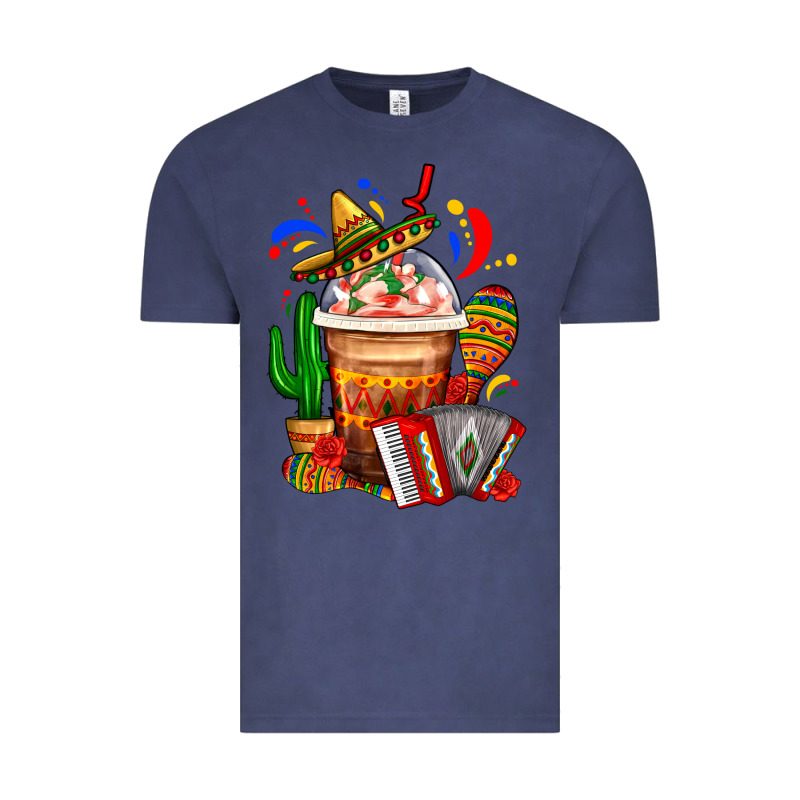 Mexican Frappe With Cactus Sombrero And Maracas Vintage Tee by FaDigitalArtStudio | Teevron