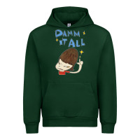 Forest Green Damm It All Urban Hoodie - artisFamous