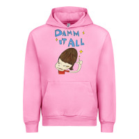 Fuchsia Pink Damm It All Urban Hoodie - artisFamous