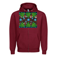 Burgundy Christmas tree with snow Zipper Hoodie - AdoDesignShop