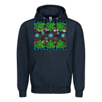 Navy Christmas tree with snow Zipper Hoodie - AdoDesignShop