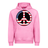 Fuchsia Pink United states peace symbol Urban Hoodie - artisFamous