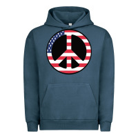 Pigment Midnight Navy United states peace symbol Urban Hoodie - artisFamous