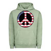 Pigment Oil Green United states peace symbol Urban Hoodie - artisFamous