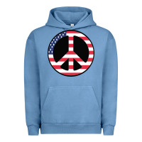 Pigment Pebble Blue United states peace symbol Urban Hoodie - artisFamous