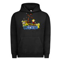 Pigment Black calvin hobbes Urban Hoodie - artisFamous