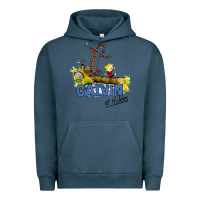 Pigment Midnight Navy calvin hobbes Urban Hoodie - artisFamous