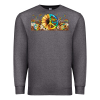 Charcoal Heather hippie soul leopard sunflower Premium Sweatshirt - JahusDesignShop