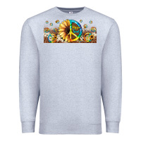 Heather Grey hippie soul leopard sunflower Premium Sweatshirt - JahusDesignShop