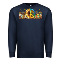 Navy hippie soul leopard sunflower Premium Sweatshirt - JahusDesignShop