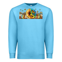 Ocean Blue hippie soul leopard sunflower Premium Sweatshirt - JahusDesignShop