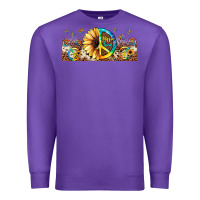 Purple hippie soul leopard sunflower Premium Sweatshirt - JahusDesignShop