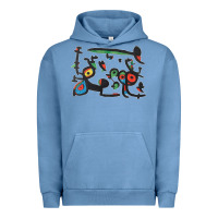 Pigment Pebble Blue Contemporary Miro Urban Hoodie - artisFamous