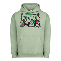 Pigment Oil Green Contemporary Miro Urban Hoodie - artisFamous