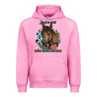 Fuchsia Pink Just A Girl Who Loves Horses Urban Hoodie - artisFamous