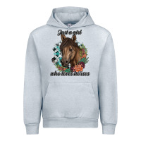 Heather Grey Just A Girl Who Loves Horses Urban Hoodie - artisFamous