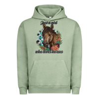 Pigment Oil Green Just A Girl Who Loves Horses Urban Hoodie - artisFamous