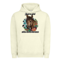 Pigment Pistachio Just A Girl Who Loves Horses Urban Hoodie - artisFamous
