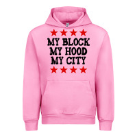 Fuchsia Pink my block my hood my city Urban Hoodie - artisFamous