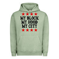 Pigment Oil Green my block my hood my city Urban Hoodie - artisFamous