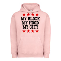 Pigment Salmon my block my hood my city Urban Hoodie - artisFamous