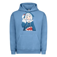 Pigment Pebble Blue Smile Beautiful Gawr Gura Urban Hoodie - artisFamous