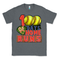 Charcoal Heather 100 days of home runs softball Classic Tee - CowGirlArtShop