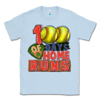 Dusty Blue 100 days of home runs softball Classic Tee - CowGirlArtShop