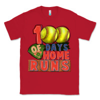 Red 100 days of home runs softball Classic Tee - CowGirlArtShop