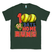 Sports Green 100 days of home runs softball Classic Tee - CowGirlArtShop