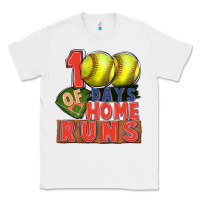White 100 days of home runs softball Classic Tee - CowGirlArtShop