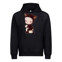 Black Yoshitomo Nara Cute Cat Urban Hoodie - artisFamous
