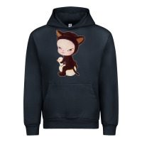 Navy Yoshitomo Nara Cute Cat Urban Hoodie - artisFamous