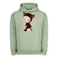 Pigment Oil Green Yoshitomo Nara Cute Cat Urban Hoodie - artisFamous