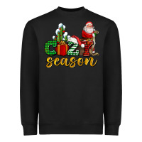 Black cozy season with santa christmas tree cactus and gift Heavyweight Sweatshirt - AdoDesignShop