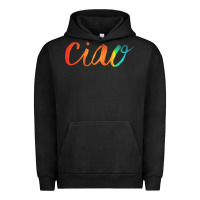 Pigment Black ciao italian saying Urban Hoodie - artisFamous