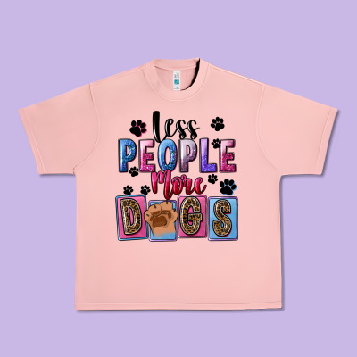 Less People More Dogs Mother's Day Urban Heavy Tee Designed By Fadigitalartstudio
