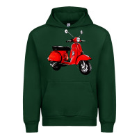 Forest Green classic italian vespa scooter Urban Hoodie - artisFamous