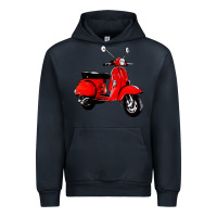 Navy classic italian vespa scooter Urban Hoodie - artisFamous