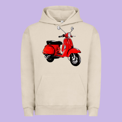 Classic Italian Vespa Scooter Urban Hoodie Designed By Artisfamous