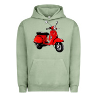 Pigment Oil Green classic italian vespa scooter Urban Hoodie - artisFamous