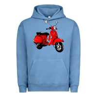 Pigment Pebble Blue classic italian vespa scooter Urban Hoodie - artisFamous