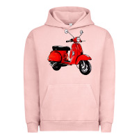 Pigment Salmon classic italian vespa scooter Urban Hoodie - artisFamous