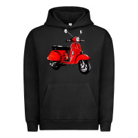 Pigment Black classic italian vespa scooter Urban Hoodie - artisFamous